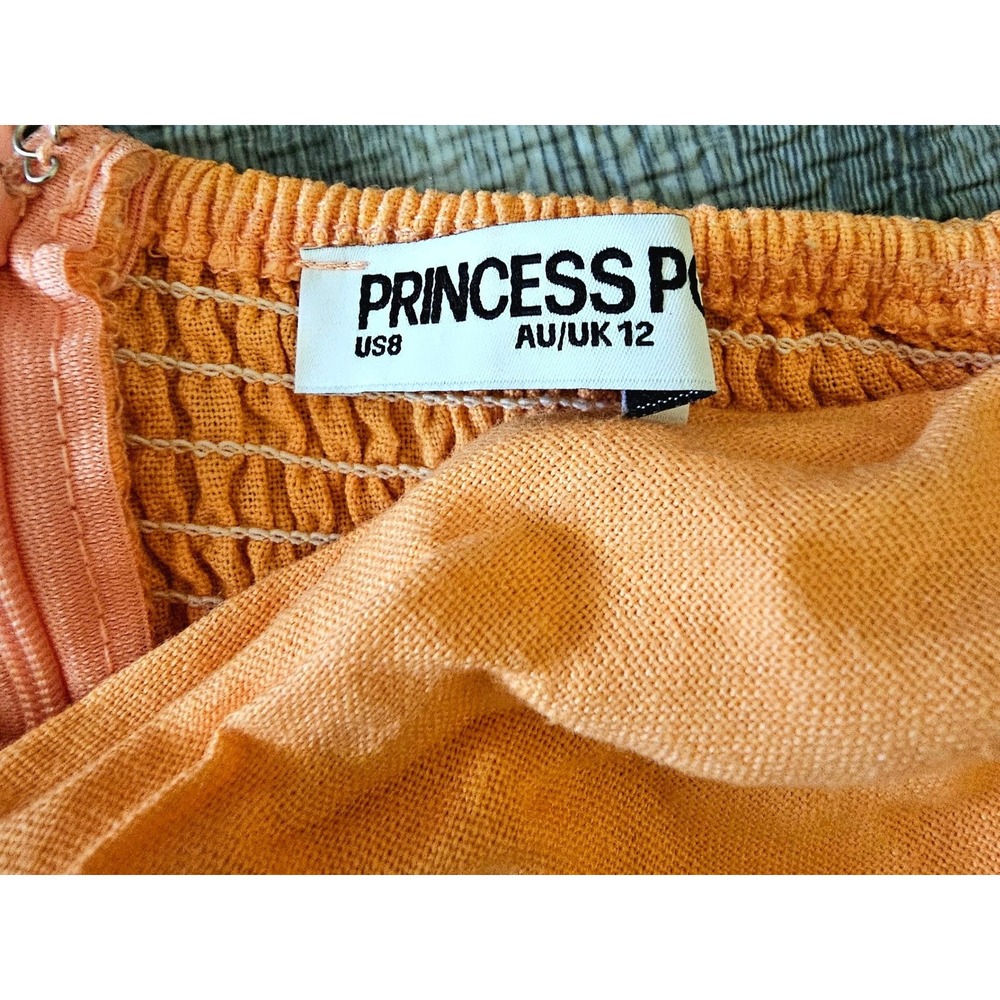 Princess Polly Falling For You Orange Cut Out Strapless Twist Front Mini size 8 - Picture 5 of 6